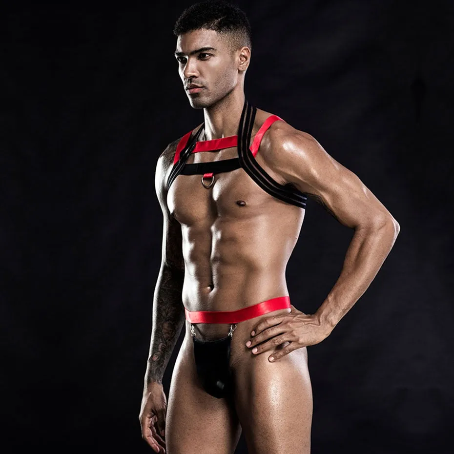 Bondage Harness   Jockstrap Set (2 Piece Outfit)