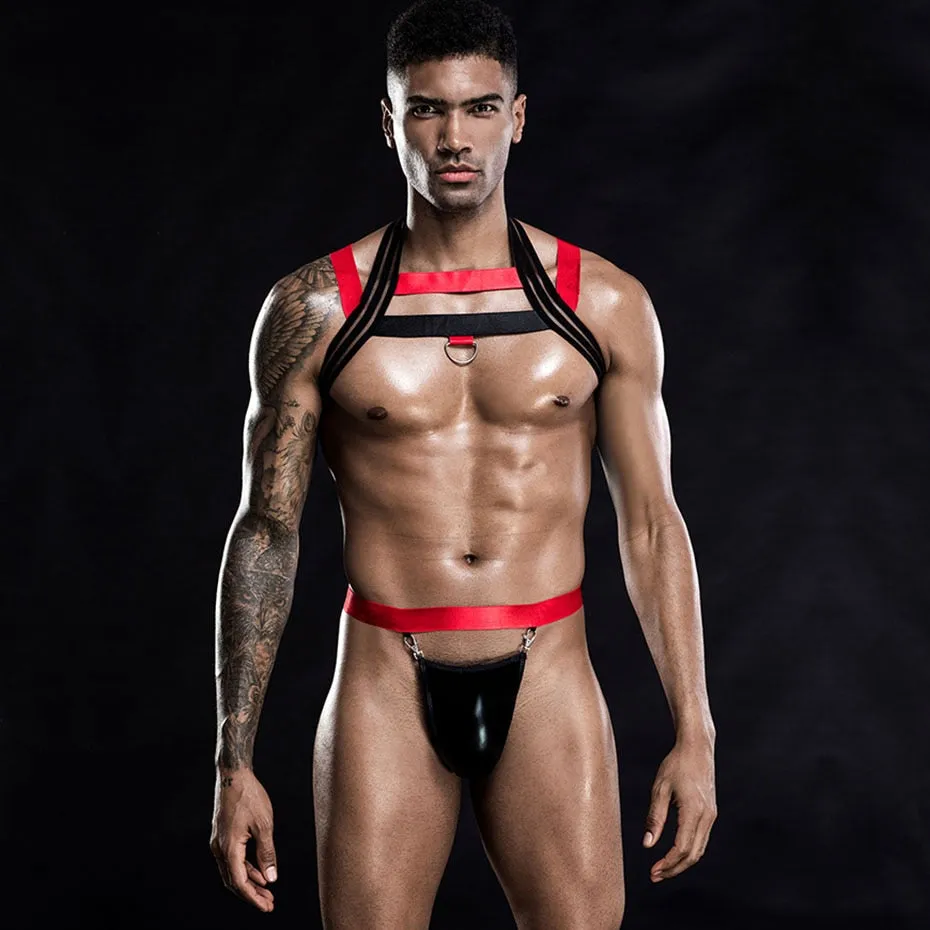 Bondage Harness   Jockstrap Set (2 Piece Outfit)