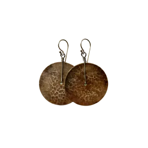Brass Disc Earrings - Medium
