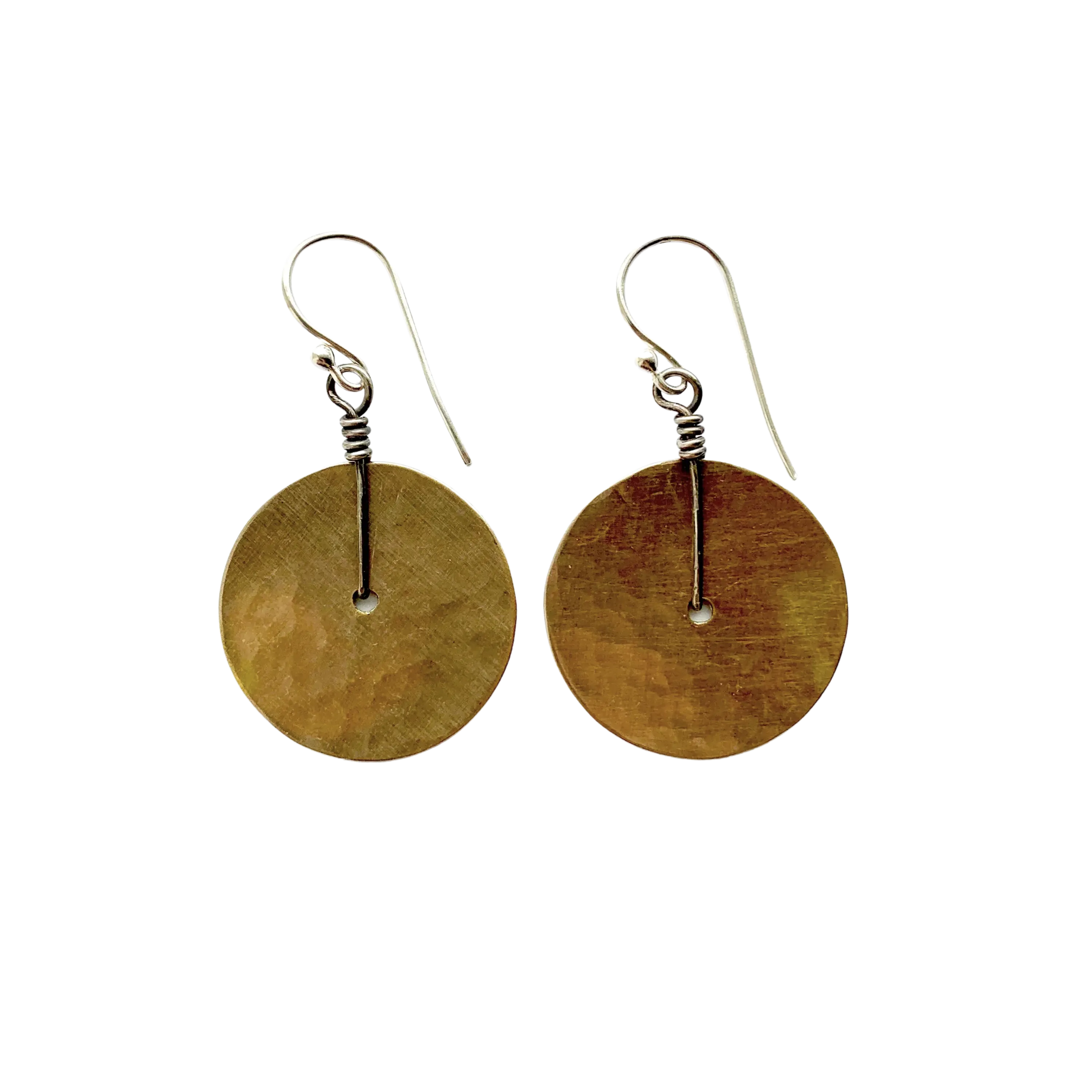 Brass Disc Earrings - Small