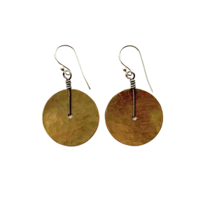 Brass Disc Earrings - Small