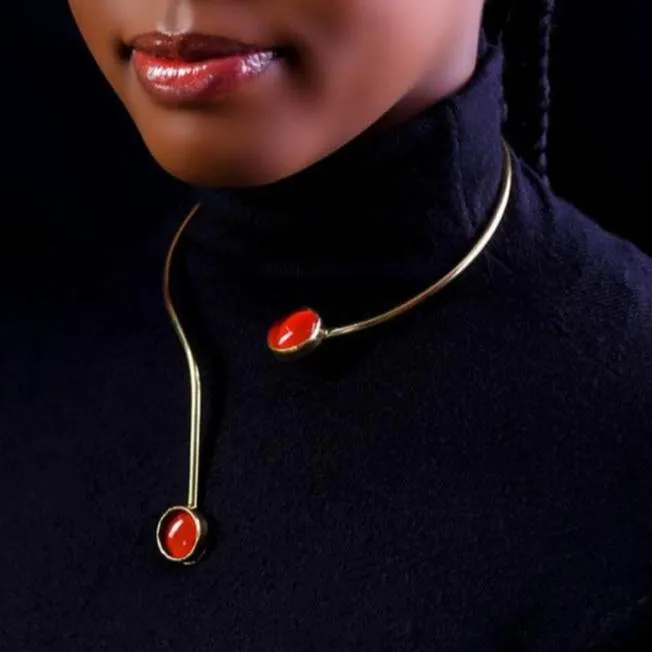 Brass Gem Choker