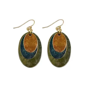 Brass Patina Earrings – Earthy Ovals