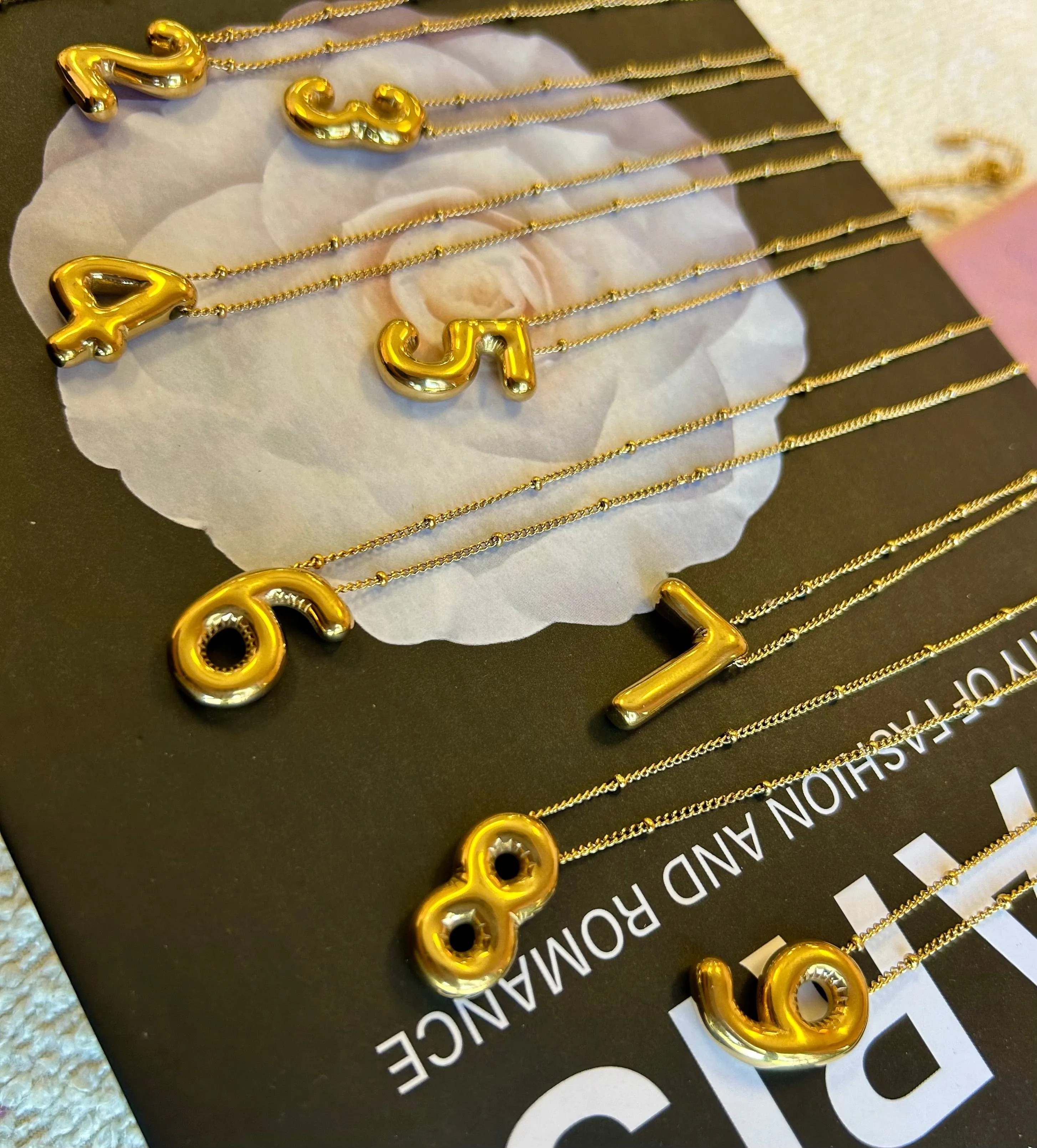 Bubble Numbers Necklace