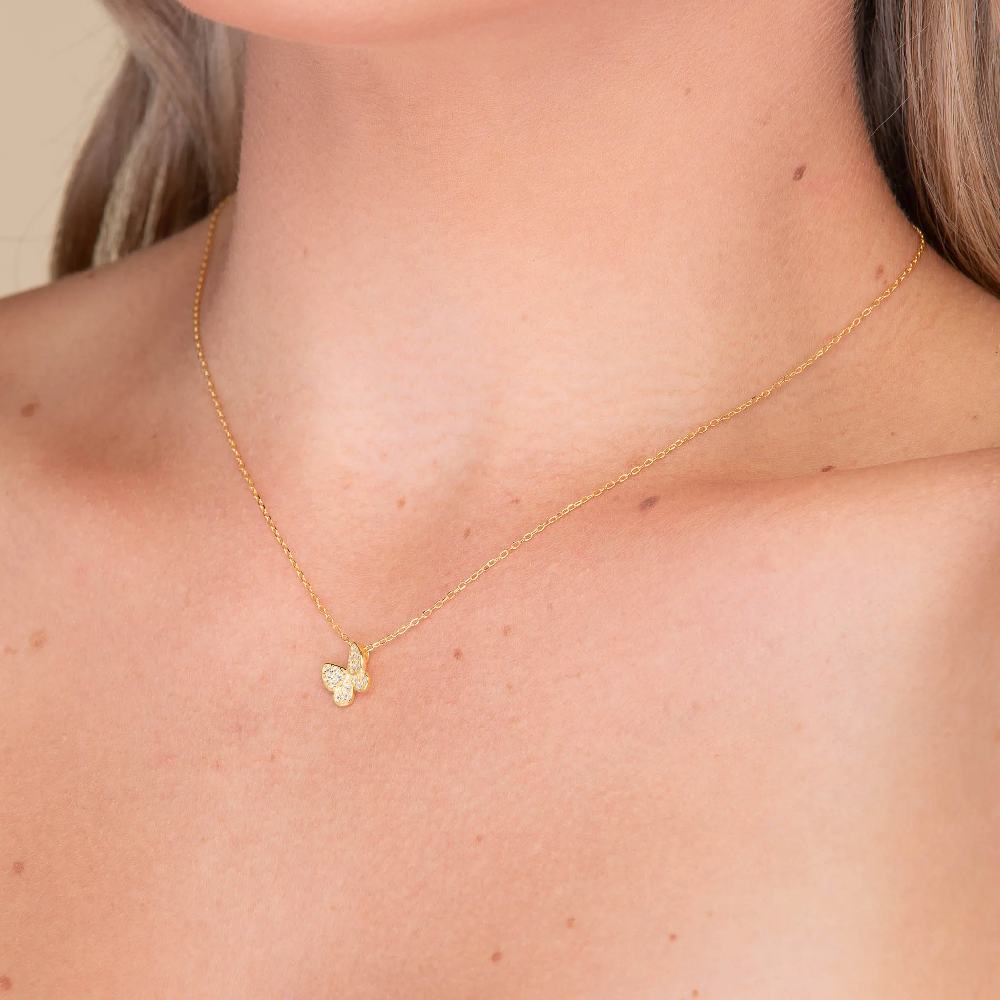 Butterfly Sapphire Chain Necklace