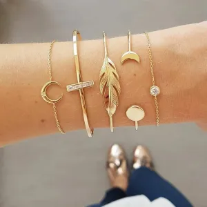 Celestial Harmony Crystal Bracelet Set (5pcs)