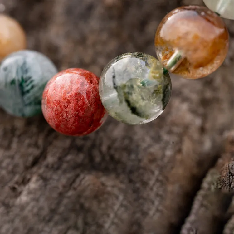 Celestial Secret Garden - Natural Ghost Four Seasons Phantom Crystal Healing Bracelet
