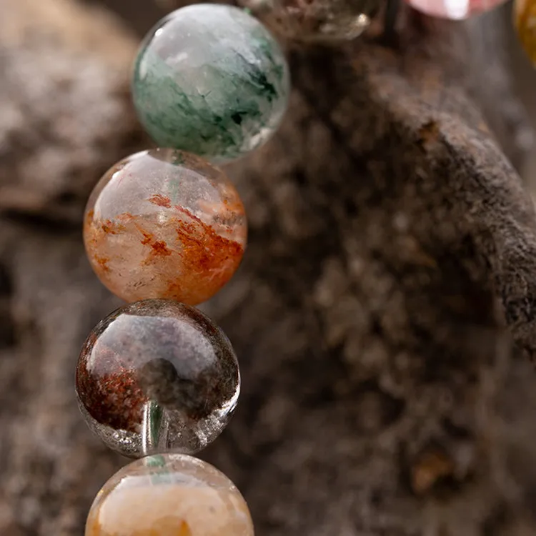 Celestial Secret Garden - Natural Ghost Four Seasons Phantom Crystal Healing Bracelet
