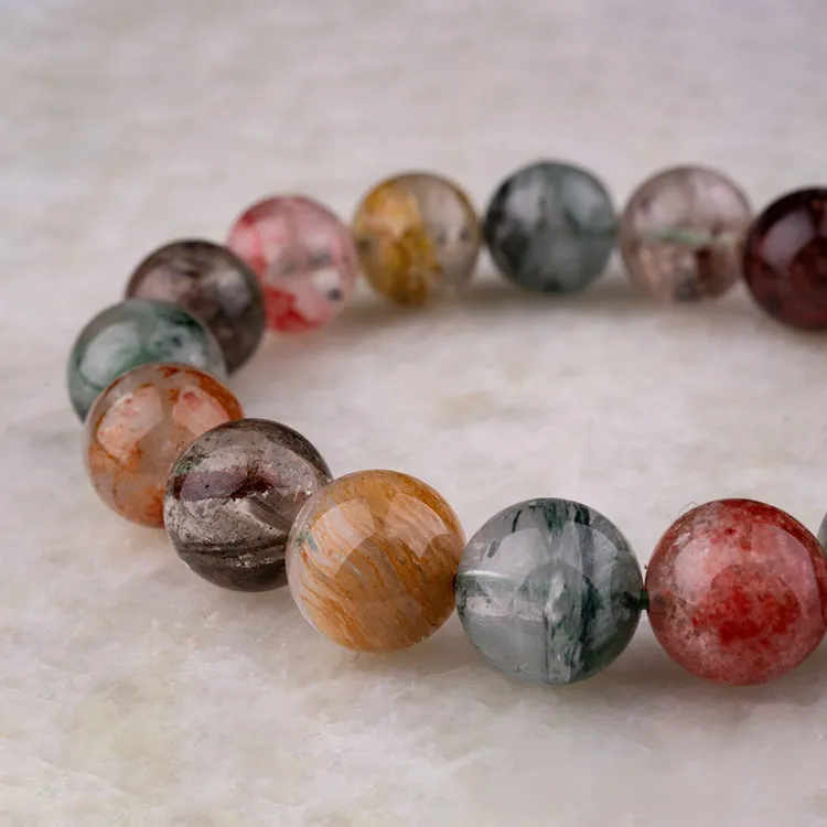 Celestial Secret Garden - Natural Ghost Four Seasons Phantom Crystal Healing Bracelet