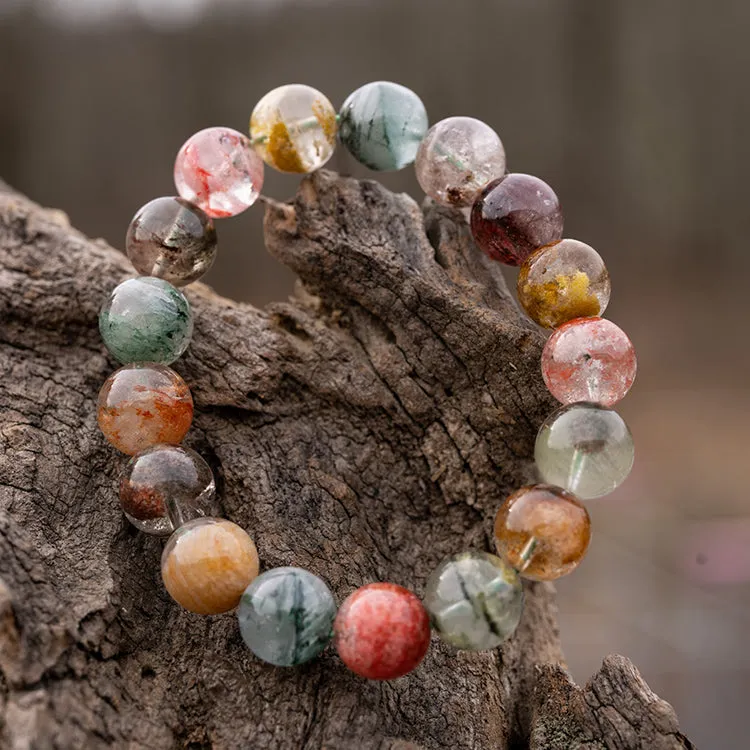 Celestial Secret Garden - Natural Ghost Four Seasons Phantom Crystal Healing Bracelet
