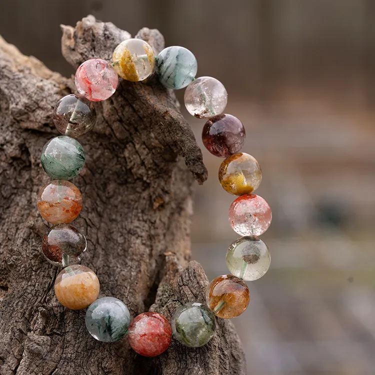 Celestial Secret Garden - Natural Ghost Four Seasons Phantom Crystal Healing Bracelet