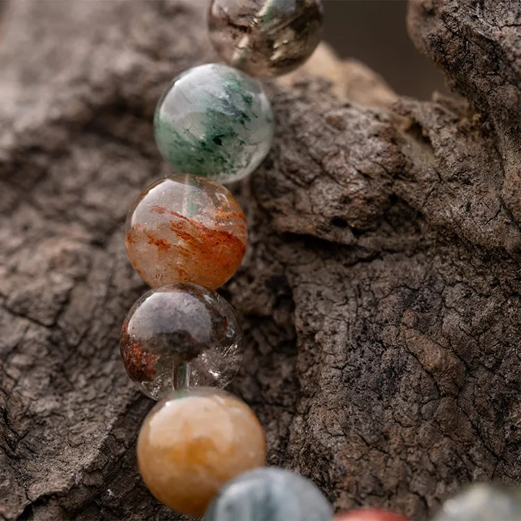 Celestial Secret Garden - Natural Ghost Four Seasons Phantom Crystal Healing Bracelet