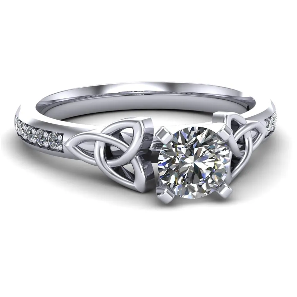 Celtic Engagement Ring AYLIN-1-WHITE-ROUND