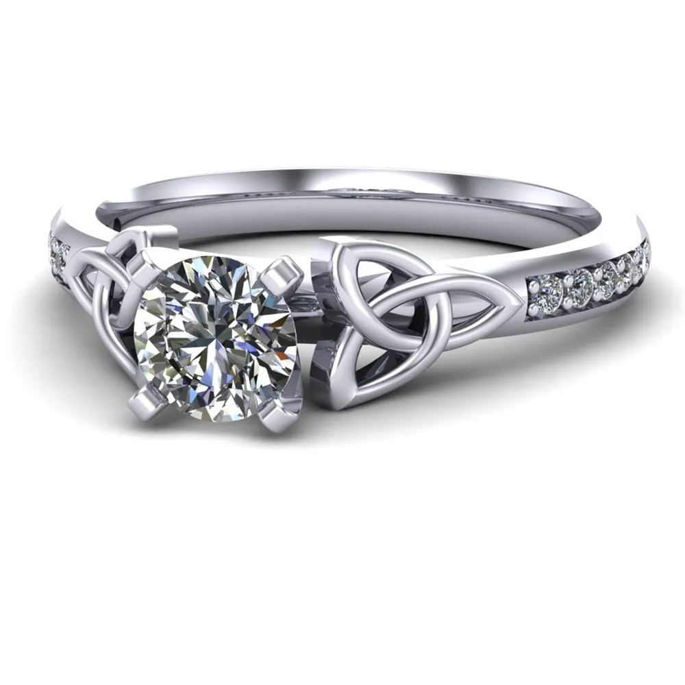 Celtic Engagement Ring AYLIN-1-WHITE-ROUND