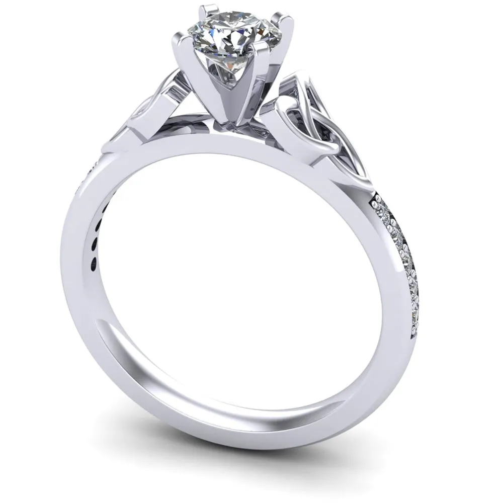 Celtic Engagement Ring AYLIN-1-WHITE-ROUND