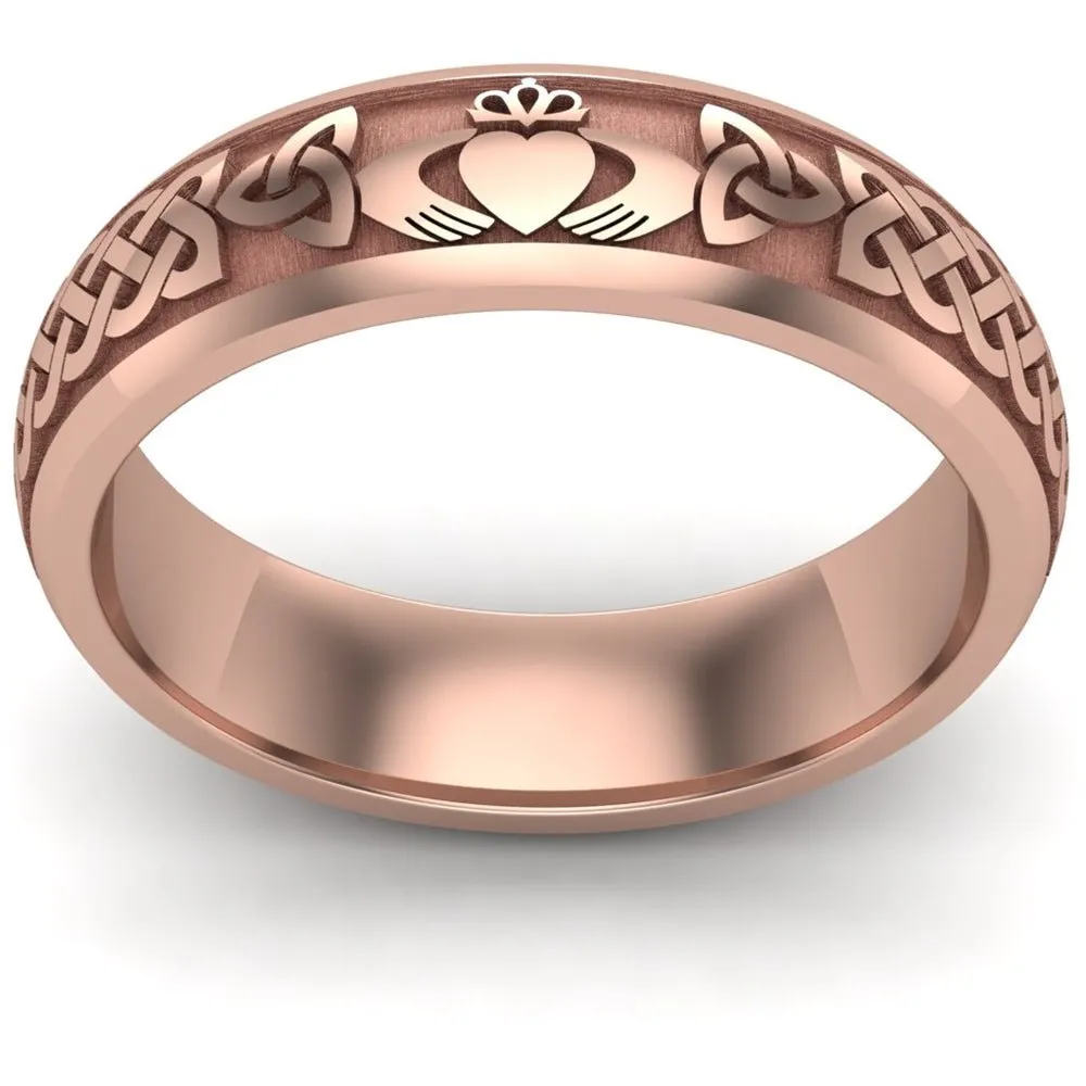 Claddagh Wedding Ring UCL1-14R6M - 14K Rose Gold