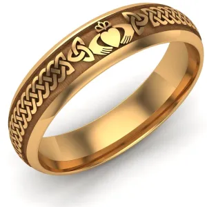 Claddagh Wedding Ring UCL1-14Y5LIGHT - 14K Yellow Gold LIGHT WEIGHT