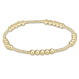 CLASSIC BLISSFUL PATTERN 2MM BEAD BRACELET 4MM GOLD