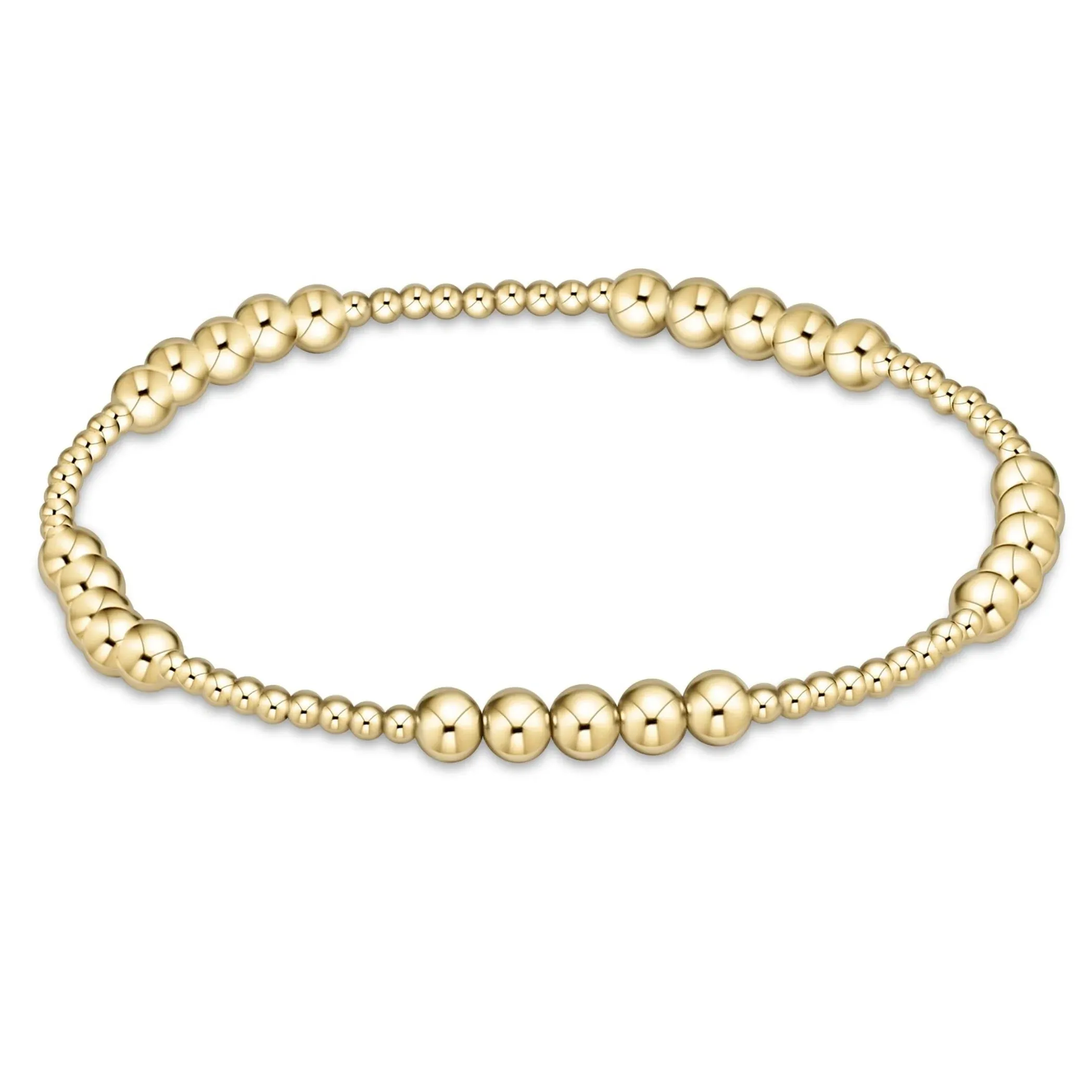 CLASSIC BLISSFUL PATTERN 2MM BEAD BRACELET 4MM GOLD
