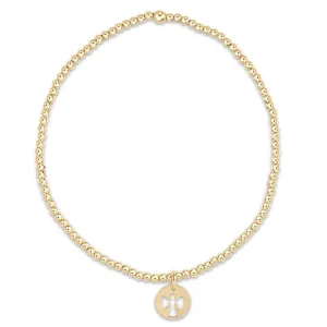 Classic Gold 2Mm Bead Bracelet - Guardian Angel Small Disc Bclg2Gasmgd