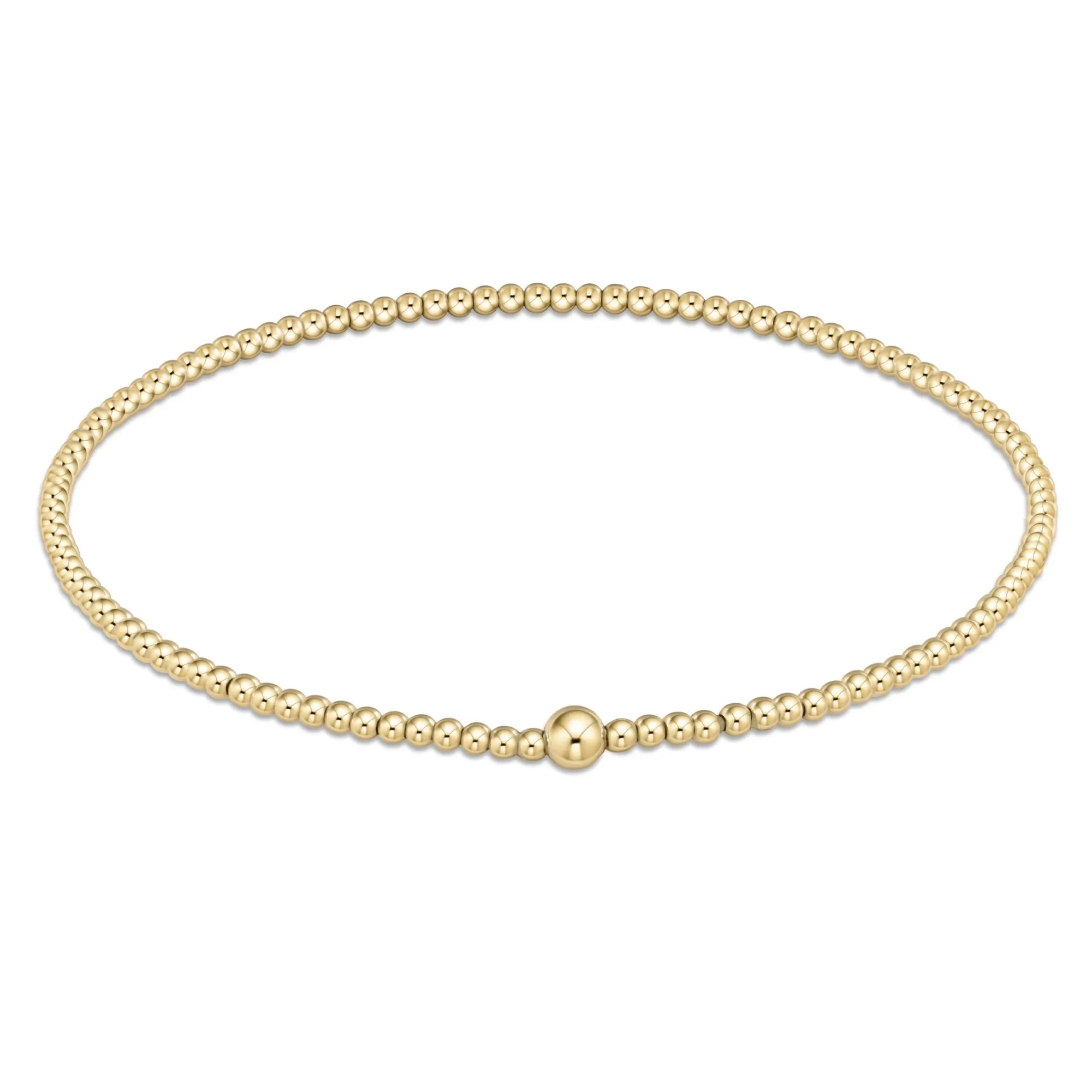 Classic Gold 2mm Beaded Bangle