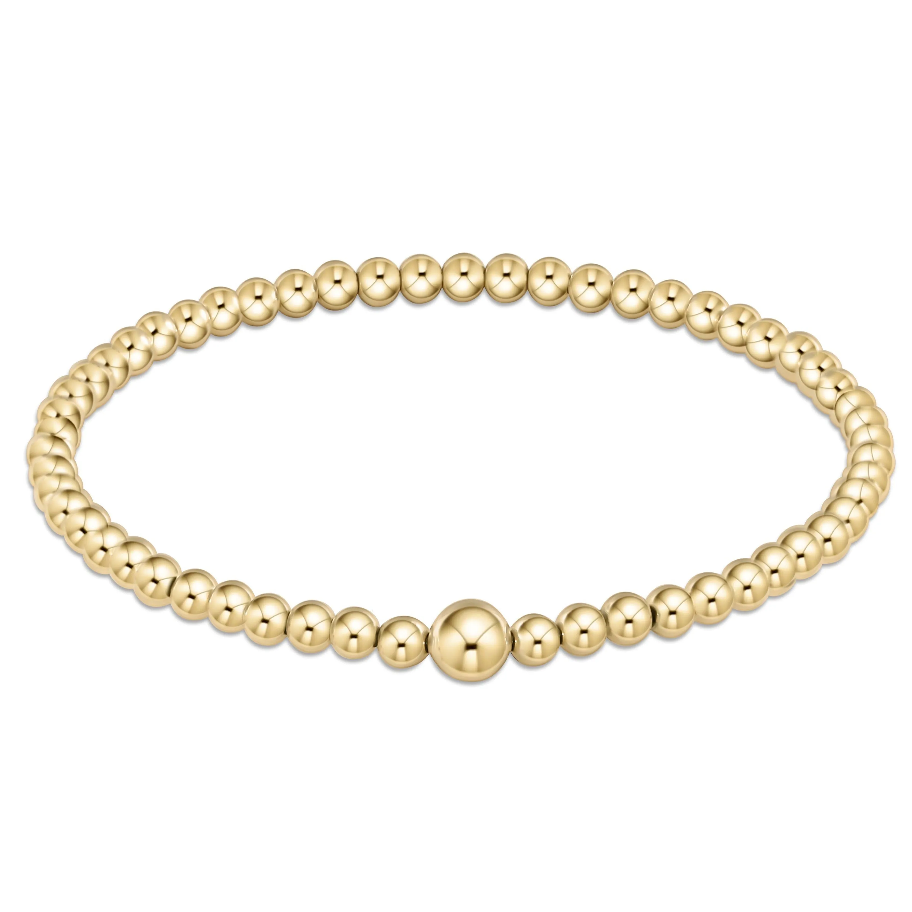 Classic Gold 4Mm Bead Bangle Bbanclg4