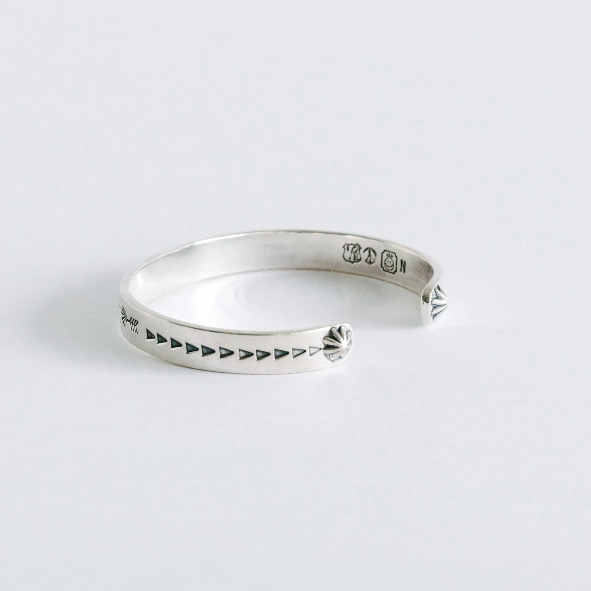 Classic Native Style Stamped Silver Cuff