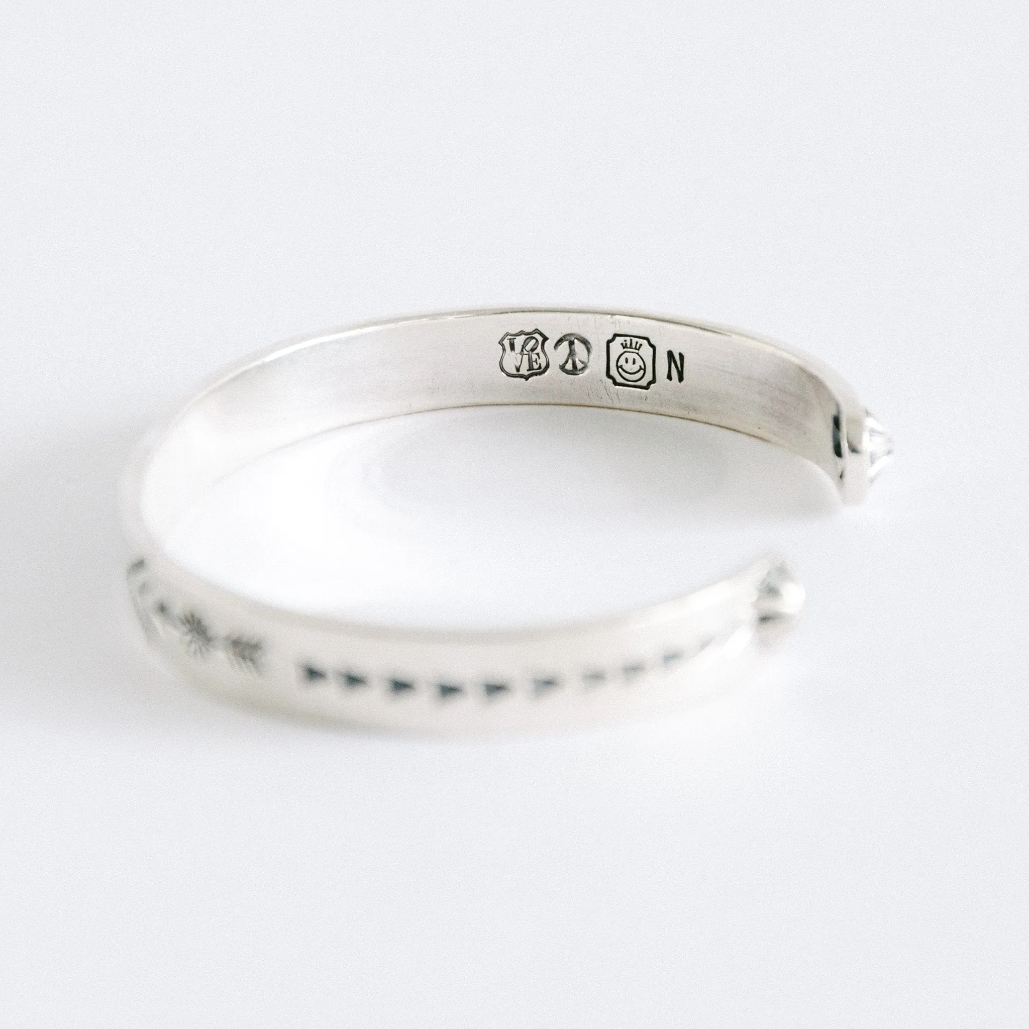 Classic Native Style Stamped Silver Cuff