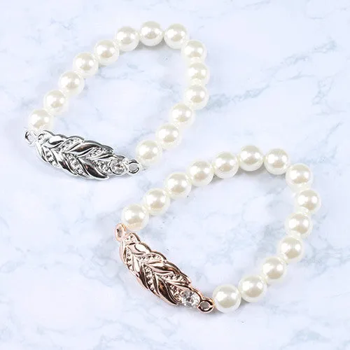 Classic Pearl & Leaf Bracelet