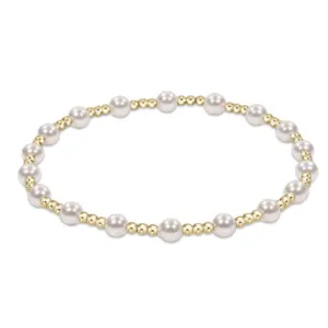 CLASSIC SINCERITY PATTERN 4MM BEAD BRACELET PEARL