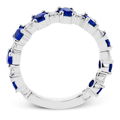 Color Ring In 18k Gold With Sapphires And Diamonds LR3036 WHITE 18K X