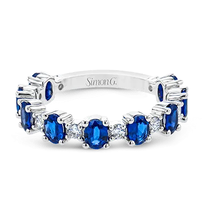 Color Ring In 18k Gold With Sapphires And Diamonds LR3036 WHITE 18K X