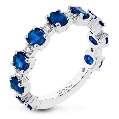 Color Ring In 18k Gold With Sapphires And Diamonds LR3036 WHITE 18K X