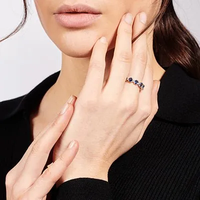 Color Ring In 18k Gold With Sapphires And Diamonds LR3036 WHITE 18K X