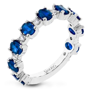 Color Ring In 18k Gold With Sapphires And Diamonds LR3036 WHITE 18K X