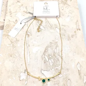 Contemporary enamel circles necklace on rounded bar