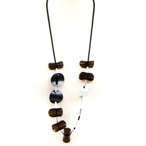 Contemporary mixed aluminium and resin long necklace