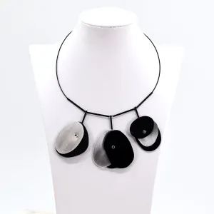 Contemporary necklace with organic overlapping shapes