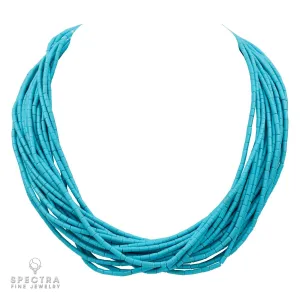 Contemporary Turquoise Elegance: Multi-Strand Collar Necklace