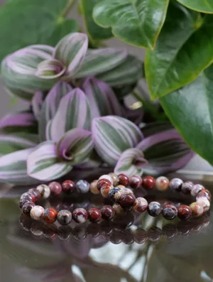 Crazy Lace Agate 8mm Beaded Natural Gemstone Elastic Bracelet, Genuine Top Grade Gift Jewelry, Men Women Fashion Energy Jewellery