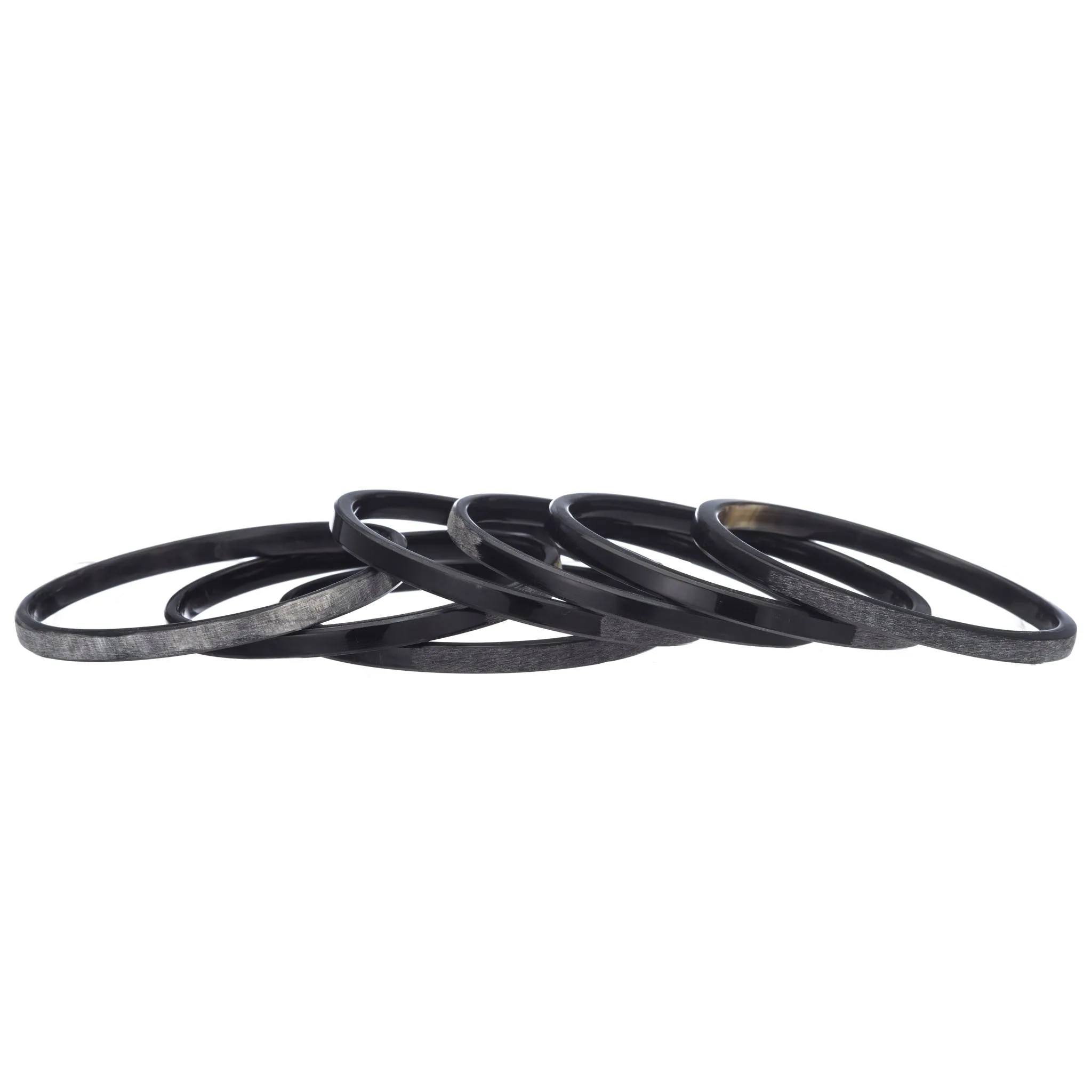 CTB141 Set Of 7 Gloss And Matt Horn Bangles