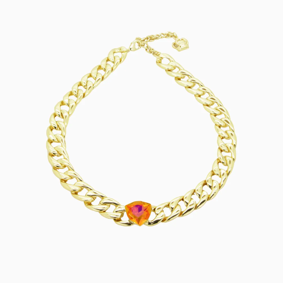 Curb Link Crystal Necklace