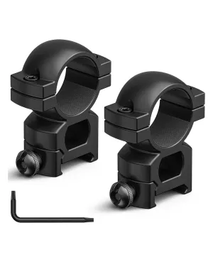 CVLIFE High Profile Picatinny Rail Scope Rings Mounts 1 Inch - 2 Pcs
