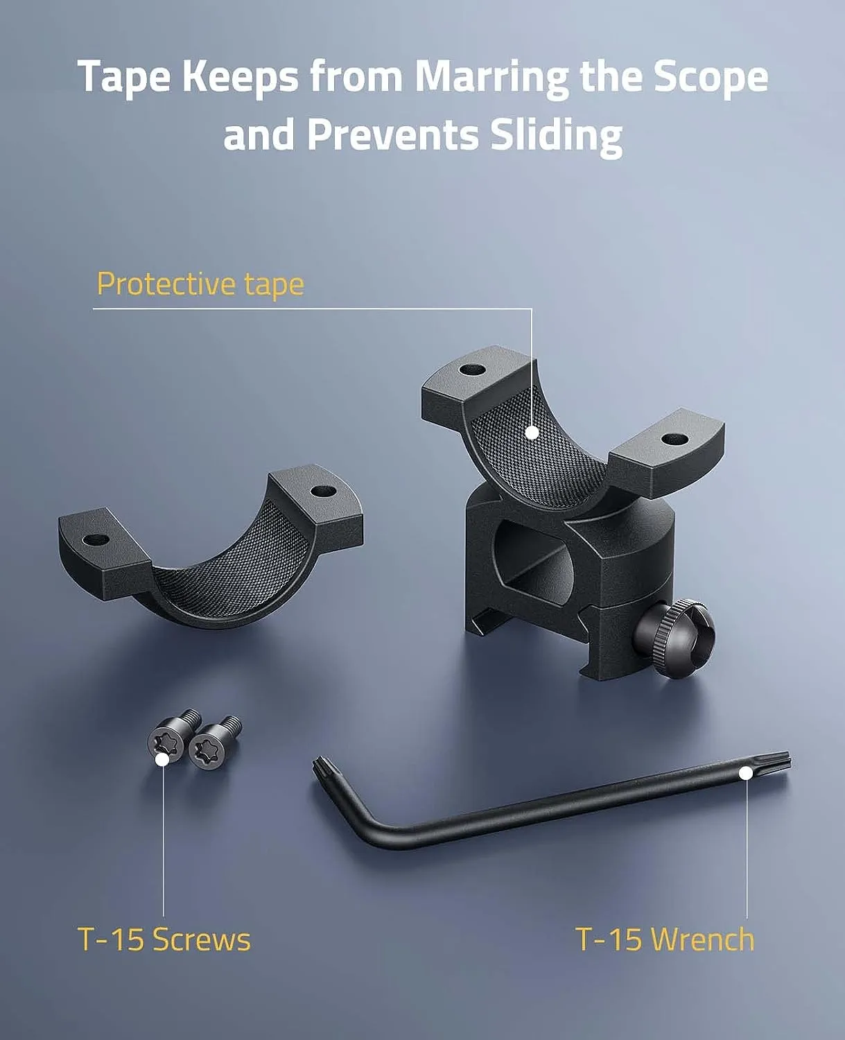 CVLIFE High Profile Picatinny Rail Scope Rings Mounts 1 Inch - 2 Pcs
