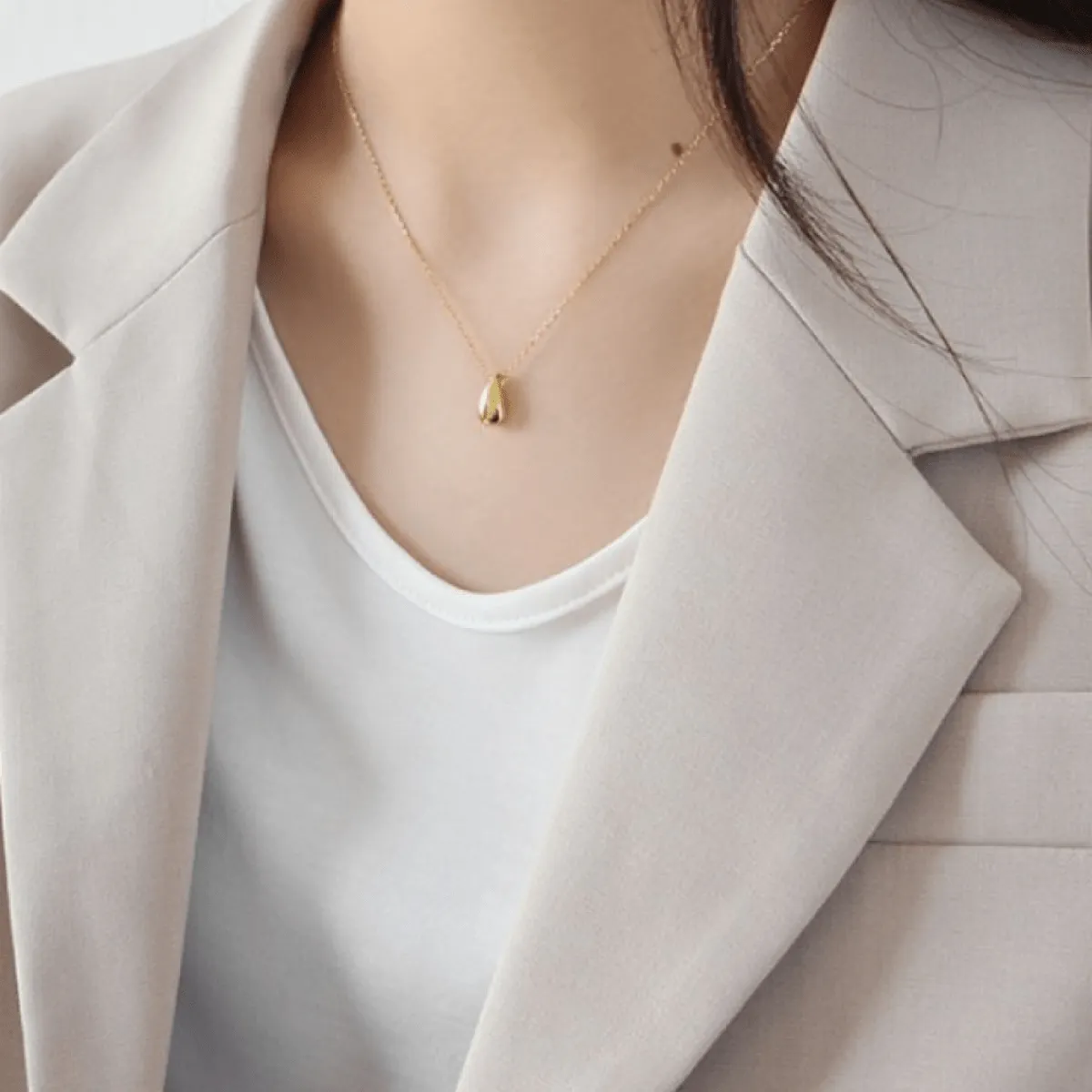 Dainty Gold Vermeil Teardrop Pendant