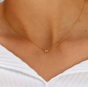 Dainty Minimalist Initial 925 Sterling Silver Necklace