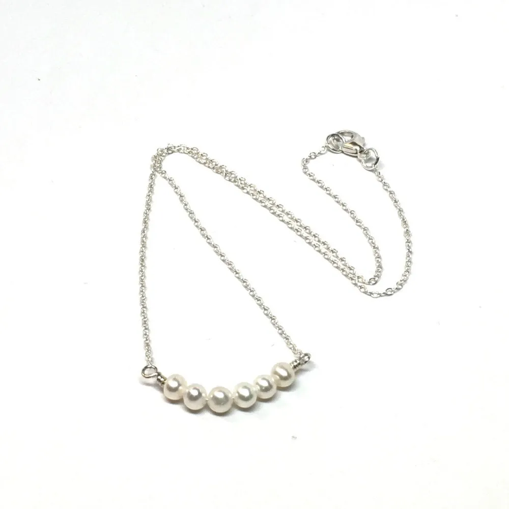 Dainty Pearl Necklace, Minimalist Pearl Necklace