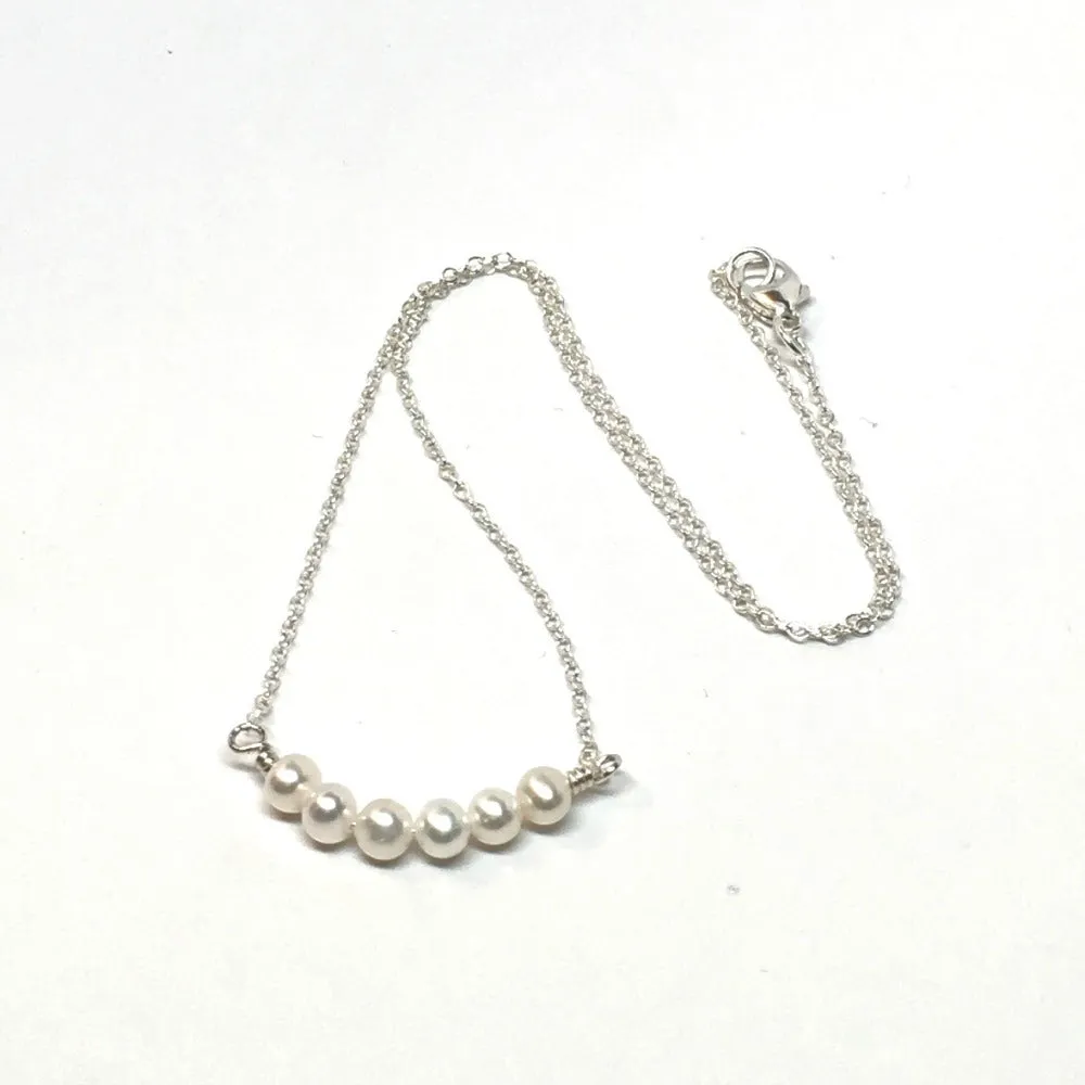 Dainty Pearl Necklace, Minimalist Pearl Necklace