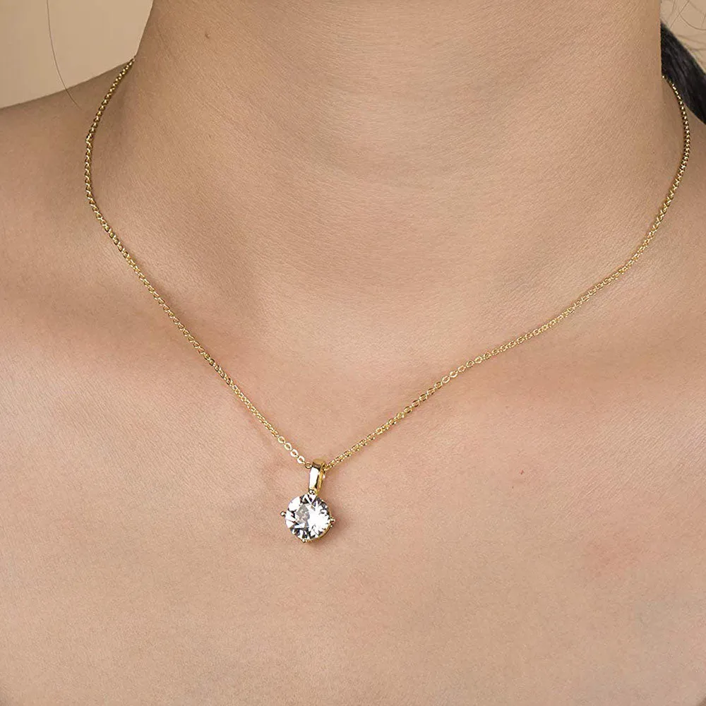 Dainty Solitaire Swarovski Crystals Necklace