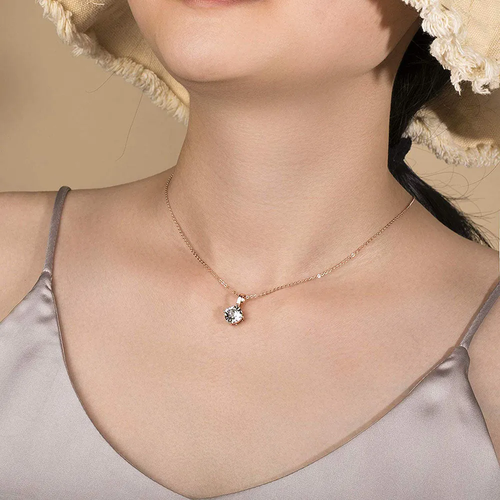 Dainty Solitaire Swarovski Crystals Necklace